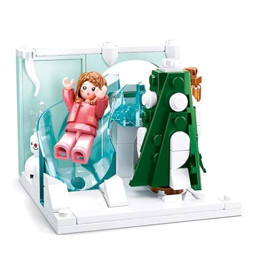 Habarri - Mini Klemmbausteine - Set von Bausteinen und Mini Figur - Geschenk für Kinder ab 7 Jahren - Kompatibel mit bekannten Klemmbausteinen - 109 Elemente - Motiv Winter von Habarri