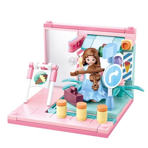 Habarri - Mini Klemmbausteine - Set von Bausteinen und Mini Figur - Geschenk für Kinder ab 7 Jahren - Kompatibel mit bekannten Klemmbausteinen - 110 Elemente - Motiv Geige von Habarri