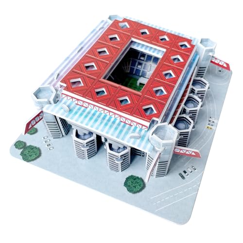 Habarri Mini San Siro Stadium Puzzle 3D - 3D Puzzle-Stadion - Kleines 3D Fußballstadion für Kinder und Erwachsene - Mini Fußballstadion Modell - Modellbau - 49 Elemente von Habarri