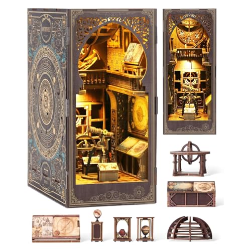 Habarri Miniatur Haus DIY Bücherecke Holz 3D Puzzle Set - Astronomie-Portal von Habarri