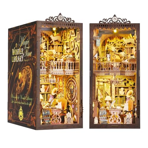 Habarri Miniatur Haus DIY Bücherecke Holz 3D Puzzle Set - Bibliothek der Weisheit von Habarri