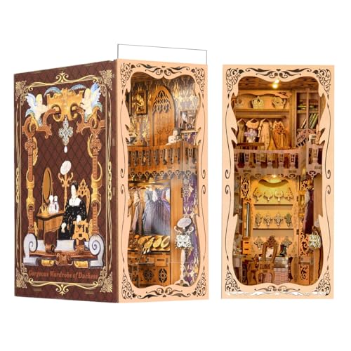 Habarri Miniatur Haus DIY Bücherecke Holz 3D Puzzle Set - Der königliche Ankleideraum von Habarri