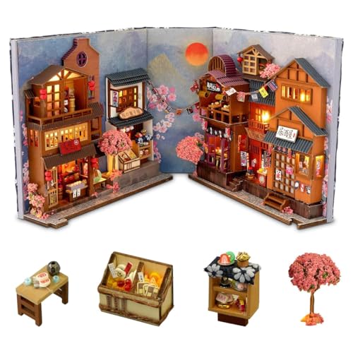 Habarri Miniatur Haus DIY Bücherecke Holz 3D Puzzle Set - Frühling in Japan von Habarri