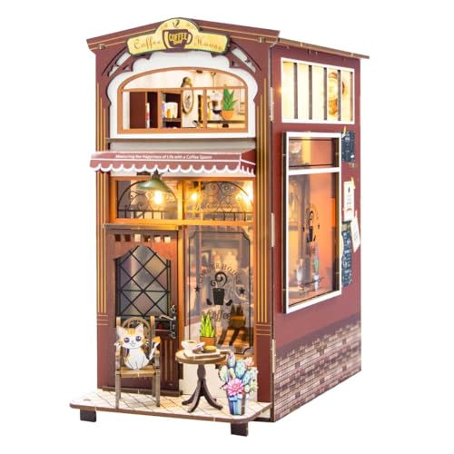 Habarri Miniatur Haus DIY Bücherecke Holz 3D Puzzle Set - Kaffee in der Stadt von Habarri