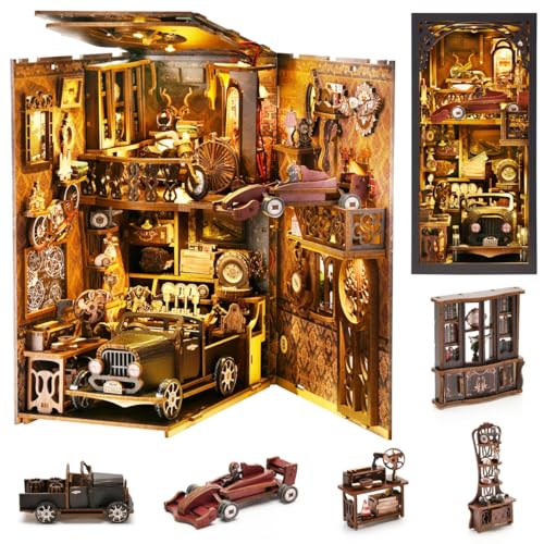 Habarri Miniatur Haus DIY Bücherecke Holz 3D Puzzle Set - Oldtimer von Habarri