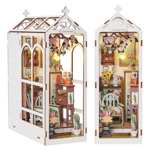 Habarri Miniatur Haus DIY Bücherecke Holz 3D Puzzle Set - Orangerie von Habarri