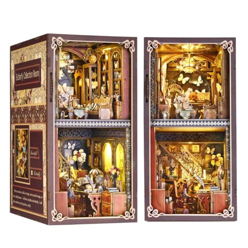 Habarri Miniatur Haus DIY Bücherecke Holz 3D Puzzle Set - Schmetterlingsmuseum von Habarri