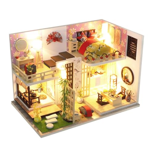 Habarri - Miniatur Haus - DIY Set - Bastelset Erwachsene & Kinder ab 7 Jahren - Bezauberndes 3D Modell mit Licht - Modellbau 1:24 - Motiv Haus unter Fuji von Habarri