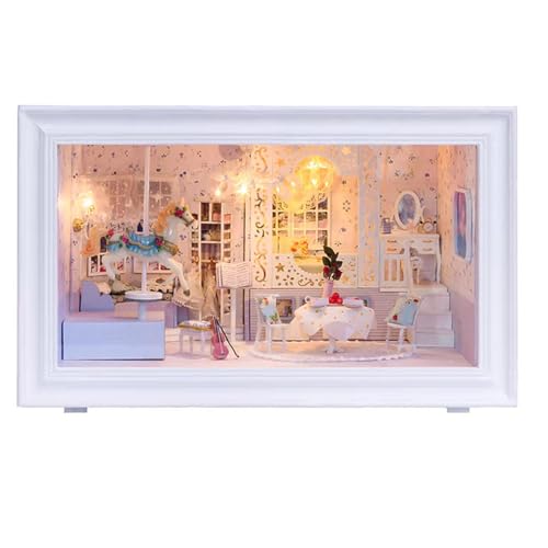 Habarri - Miniatur Haus - DIY Set - Bastelset Erwachsene & Kinder ab 7 Jahren - Bezauberndes 3D Modell mit Licht - Modellbau 1:24 - Motiv Kindheitserinnerung von Habarri