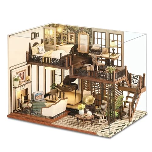 Habarri - Miniatur Haus - DIY Set - Bastelset Erwachsene & Kinder ab 7 Jahren - Bezauberndes 3D Modell mit Licht - Modellbau 1:24 - Motiv Kolonialisches Kuba von Habarri