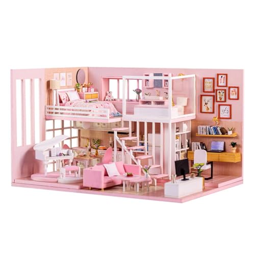 Habarri - Miniatur Haus - DIY Set - Bastelset Erwachsene & Kinder ab 7 Jahren - Bezauberndes 3D Modell mit Licht - Modellbau 1:24 - Motiv Prinzessinnentraum von Habarri