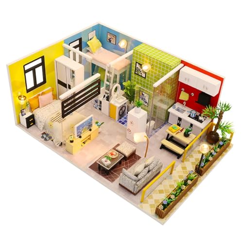 Habarri - Miniatur Haus - DIY Set - Bastelset Erwachsene & Kinder ab 7 Jahren - Bezauberndes 3D Modell mit Licht - Modellbau 1:24 - Motiv Skandinavisches Leben von Habarri