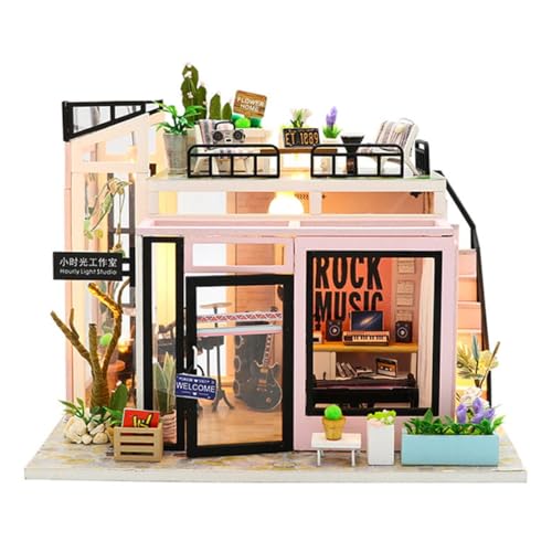 Habarri - Miniatur Haus - DIY Set - Bastelset Erwachsene & Kinder ab 7 Jahren - Bezauberndes 3D Modell mit Licht - Modellbau 1:24 - Motiv Sternenfabrik von Habarri