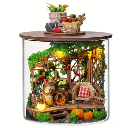 Habarri - Miniatur Haus - DIY Set - Bastelset Erwachsene & Kinder ab 7 Jahren - Bezauberndes 3D Modell mit Licht und Staubschutzhülle - Modellbau 1:24 - Motiv Oktober-Obstgarten Habarri - Miniatur Haus - DIY Set - Bastelset Erwachsene & Kinder ab 7 Jahren - Bezauberndes 3D Modell mit Licht und Staubschutzhülle - Modellbau 1:24 - Motiv Oktober-Obstgarten von Habarri