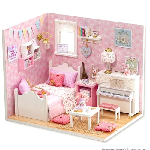 Habarri - Miniaturhaus - Außergewöhnliches DIY-Modell zum Zusammenbauen - Herausragender Realismus und Detailreichtum - Kreatives Hobby - 15x11x13cm - Lenka's Zimmer von Habarri