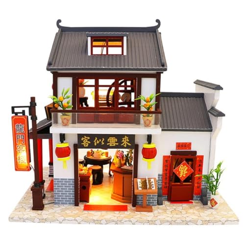 Habarri - Miniaturhaus zum Selberbauen - Kreative Unterhaltung für viele Stunden - Modell zum Selberbauen - Detailgetreues Design - 20x16x14cm - Sushi & Ramen Ryokan - Aromen Asiens von Habarri