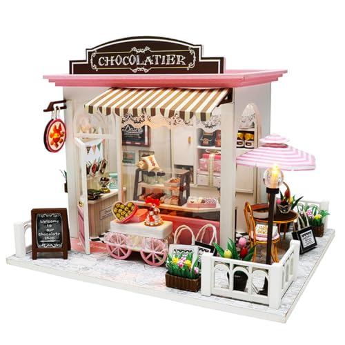 Habarri - Miniaturhaus zum Selberbauen - Kreative Unterhaltung für viele Stunden - Modell zum Selberbauen - Detailgetreues Design - 20x16x16cm - Konditorei um die Ecke Habarri - Miniaturhaus zum Selberbauen - Kreative Unterhaltung für viele Stunden - Modell zum Selberbauen - Detailgetreues Design - 20x16x16cm - Konditorei um die Ecke von Habarri