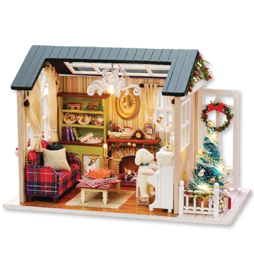 Habarri - Miniaturhaus zum Selberbauen - Kreative Unterhaltung für viele Stunden - Modell zum Selberbauen - Detailgetreues Design - 21x13x15cm - Magische Weihnachten von Habarri