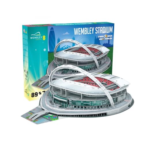 Habarri Wembley - 3D Puzzle Stadion - 3D Fußballstadion für Kinder und Erwachsene - Fußballstadion Modell - Vereinsmodell - 89 Elemente von Habarri