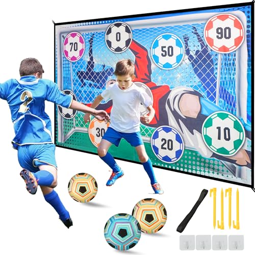 Fußballspiel Set für Kinder, Fußballtorspiel für drinnen und draußen, mit 2 Bällen mit Klettverschluss und faltbaren Flanelltoren, Geburtstags- und Ostergeschenk für 3 4 5 6 7 8 Jahre alte von Habuddy