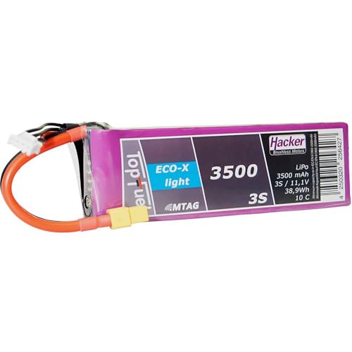 Hacker Modellbau-Akkupack (LiPo) 11.1 V 3500 mAh Zellen-Zahl: 3 10 C Softcase XT60 von Hacker