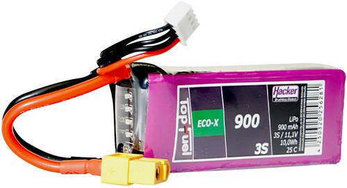 Hacker Modellbau-Akkupack (LiPo) 11.1V 900 mAh Zellen-Zahl: 3 25 C Softcase XT60 von Hacker