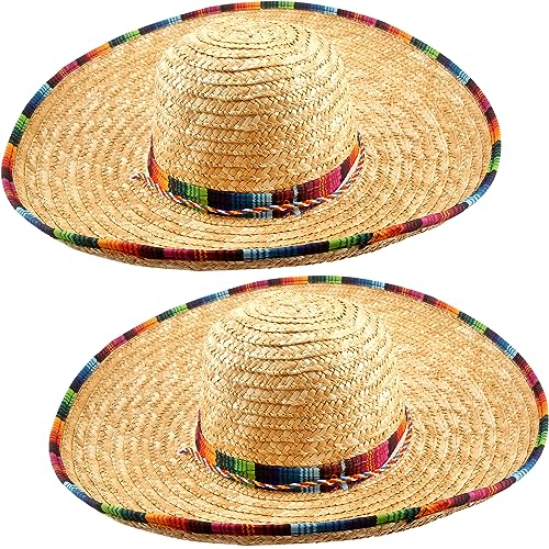 Haconba Mexikanischer Sombrero-Hut mit Serape-Besatz, groß, 2 Stück von Haconba