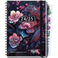 Häfft PLANER 24/25 Premium - Schüler-Kalender - Dark Bloom von Häfft