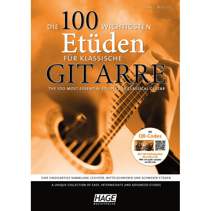 Die 100 wichtigsten Etüden für klassische Gitarre, m. 2 Audio-CDs von Hage Musikverlag