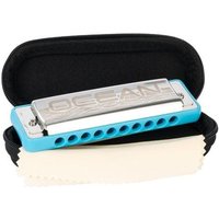 Ocean Rock Blues Harmonica in A, blue (incl. stylish softcase and cleaning cloth) von Hage Musikverlag