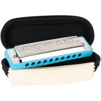 Ocean Rock Blues Harmonica in Bb, blue (incl. stylish softcase and cleaning cloth) von Hage Musikverlag