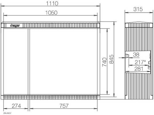 Hager ZAL082V Kabelverteilerschrank Inhalt 1St. von Hager