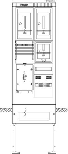 Hager ZAS205CY8 Zähleranschlusssäule Kunststoff 1St. von Hager