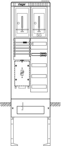 Hager ZAS205EN2 Zähleranschlusssäule Kunststoff 1St. von Hager