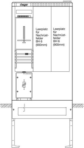 Hager ZAS207EM2 Zähleranschlusssäule Kunststoff 1St. von Hager