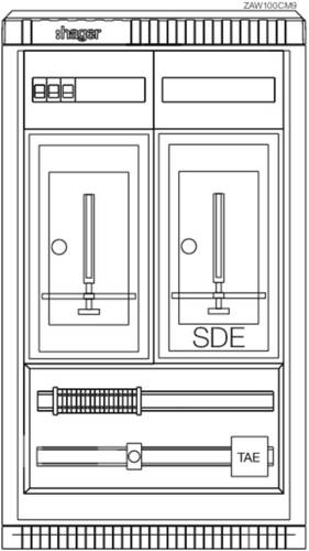 Hager ZAW100CM9 Wandler- und Messschrank Aufputz Inhalt 1St. von Hager