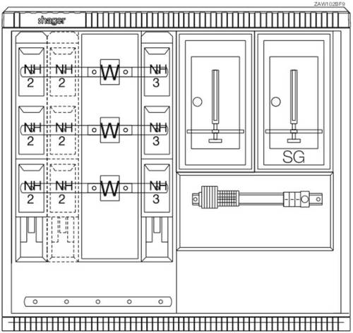 Hager ZAW102BF9 Wandler- und Messschrank Aufputz Inhalt 1St. von Hager