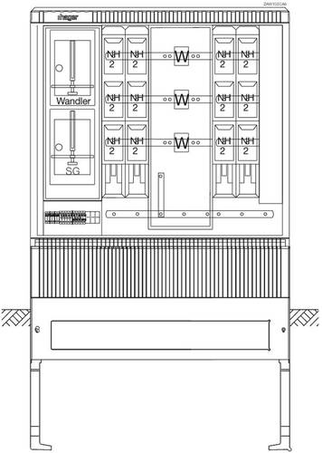 Hager ZAW102CA6 Wandler- und Messschrank Aufputz Inhalt 1St. von Hager