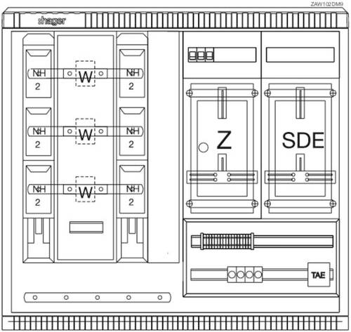 Hager ZAW102DM9 Wandler- und Messschrank Aufputz Inhalt 1St. von Hager