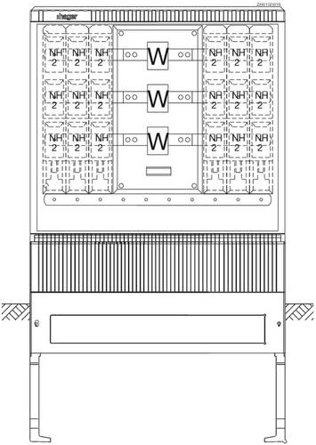 Hager ZAW102WY8 Wandler- und Messschrank Aufputz Inhalt 1St. von Hager