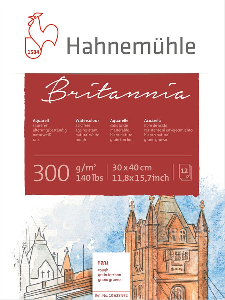 Hahnemühle Aquarellblock Britannia 30 x 40 cm rau von Hahnemühle