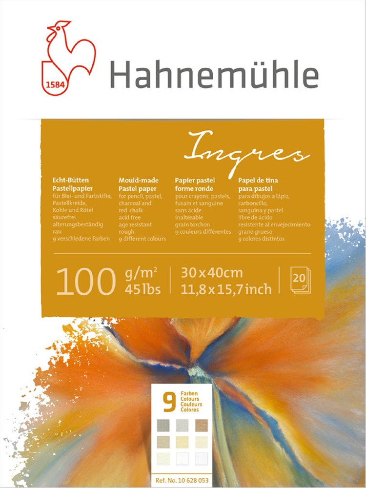 Hahnemühle Skizzenblock Echt-Bütten Ingrespapier 9 Farbtöne 30 x 40 cm von Hahnemühle