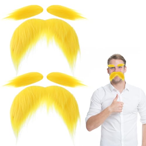 2 Sets Fake Bart Augenbrauen Schnurrbart Zum Ankleben Bärte Gelb Gefälschte Bärte Augenbrauen Selbstklebend für Mottopart Verkleidung Spiel Halloween und Karneval Weihnachten 2 Sets Fake Bart Augenbrauen Schnurrbart Zum Ankleben Bärte Gelb Gefälschte Bärte Augenbrauen Selbstklebend für Mottopart Verkleidung Spiel Halloween und Karneval Weihnachten von HaiFafafaing