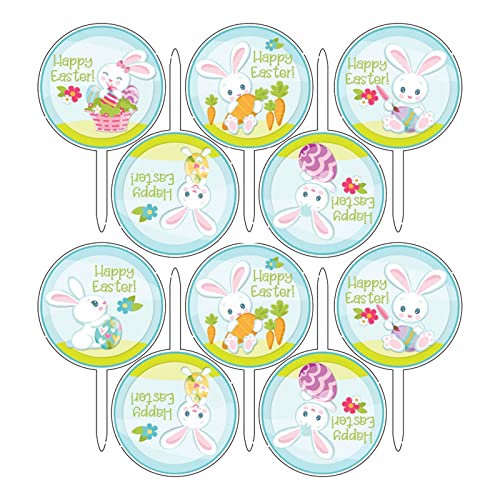 10 Stück Happy Easter Kuchenaufsätze Acryl Kaninchen Kuchen Picks Cupcake Stick Hochzeit Geburtstag Party Dekorationen Zubehör Acryl Kuchen Sticks von Haiki