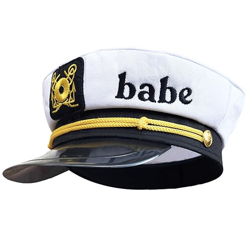 Captain Yacht Matrosenhut Snapbacks Seekappe Marine Kostüm Zubehör Herren Damen Marine Cap Cosplay Hut Damen Herren Erwachsene von Haiki