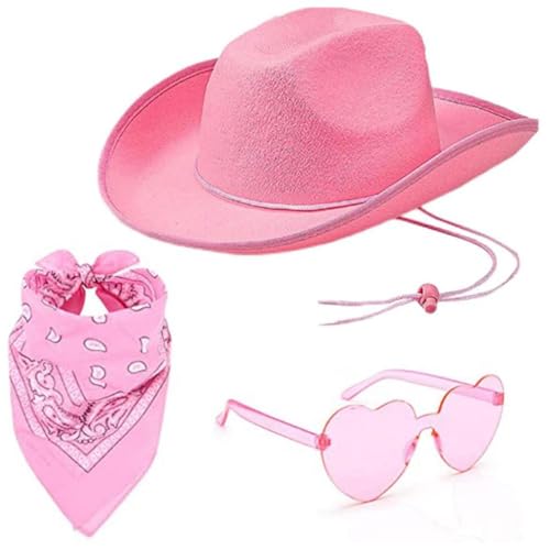 Cowboyhut für Damen, Western-Cowgirl-Hut, breite Krempe, modischer Hut für Festivals, Cosplay, Junggesellinnenabschied, Kostüm, Cowboyhut, Outdoor-Cowboyhut, Sommer-Cowboyhut von Haiki