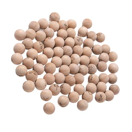 Haiki Bingo-Bälle aus Holz mit großen geschnitzten Zahlen, Naturholz, Spielbälle für Partys, Familiendekorationen, 75 Stück Haiki Bingo-Bälle aus Holz mit großen geschnitzten Zahlen, Naturholz, Spielbälle für Partys, Familiendekorationen, 75 Stück von Haiki