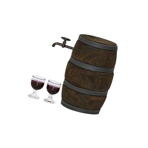Miniatur-Weinfässer mit Weingläsern, Dekoration für 1/12 Puppenhaus-Enthusiasten und Bastelprojekte, Ausstellungsmöbel, Puppenhauszubehör Miniatur-Weinfässer mit Weingläsern, Dekoration für 1/12 Puppenhaus-Enthusiasten und Bastelprojekte, Ausstellungsmöbel, Puppenhauszubehör von Haiki