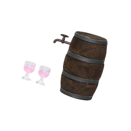 Miniatur-Weinfässer mit Weingläsern, Dekoration für 1/12 Puppenhaus-Enthusiasten und Bastelprojekte, Ausstellungsmöbel, Puppenhauszubehör Miniatur-Weinfässer mit Weingläsern, Dekoration für 1/12 Puppenhaus-Enthusiasten und Bastelprojekte, Ausstellungsmöbel, Puppenhauszubehör von Haiki