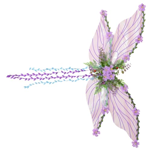 Feenflügel Für Erwachsene Damen - Schmetterlings Kostüm Flügel Mit 3D Und Blättern Deko - Verkleidungsaccessoire Für Mädchen Frauen Fantasieveranstaltungen Bühnenauftritt Feenflügel Für Erwachsene Damen - Schmetterlings Kostüm Flügel Mit 3D Und Blättern Deko - Verkleidungsaccessoire Für Mädchen Frauen Fantasieveranstaltungen Bühnenauftritt von Hailerio